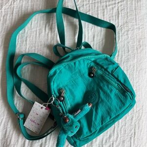 NWT Kipling Teal Backpack with Keychain
